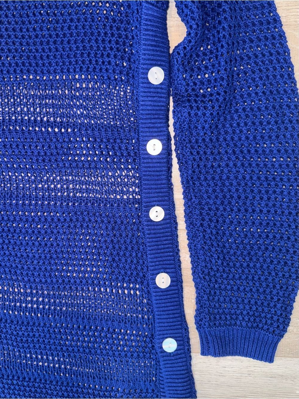 Tommy Bahama Blue Crochet Knit Swim Cover Up Tunic Cotton Linen Beach Sweater - Picture 5 of 9
